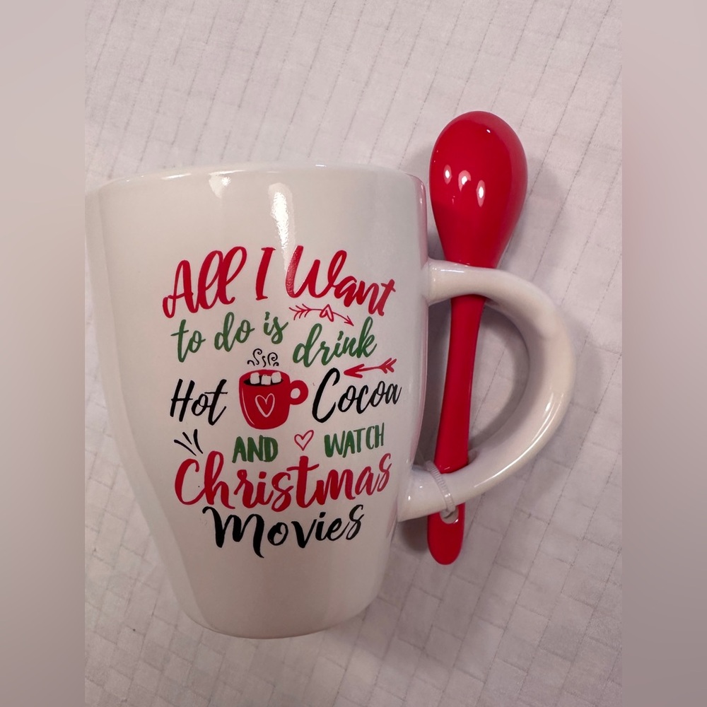 Christmas Mug with Red Spoon NEW‎